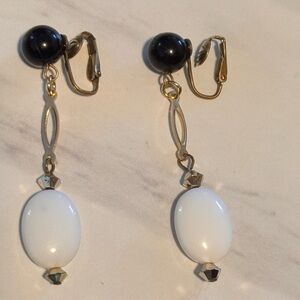 Vintage western Germany long clip on earrings